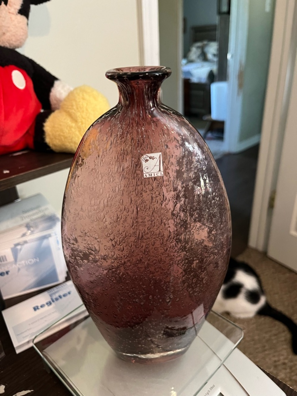 Purple Bubble Glass Vase – Elegant Home Accent
